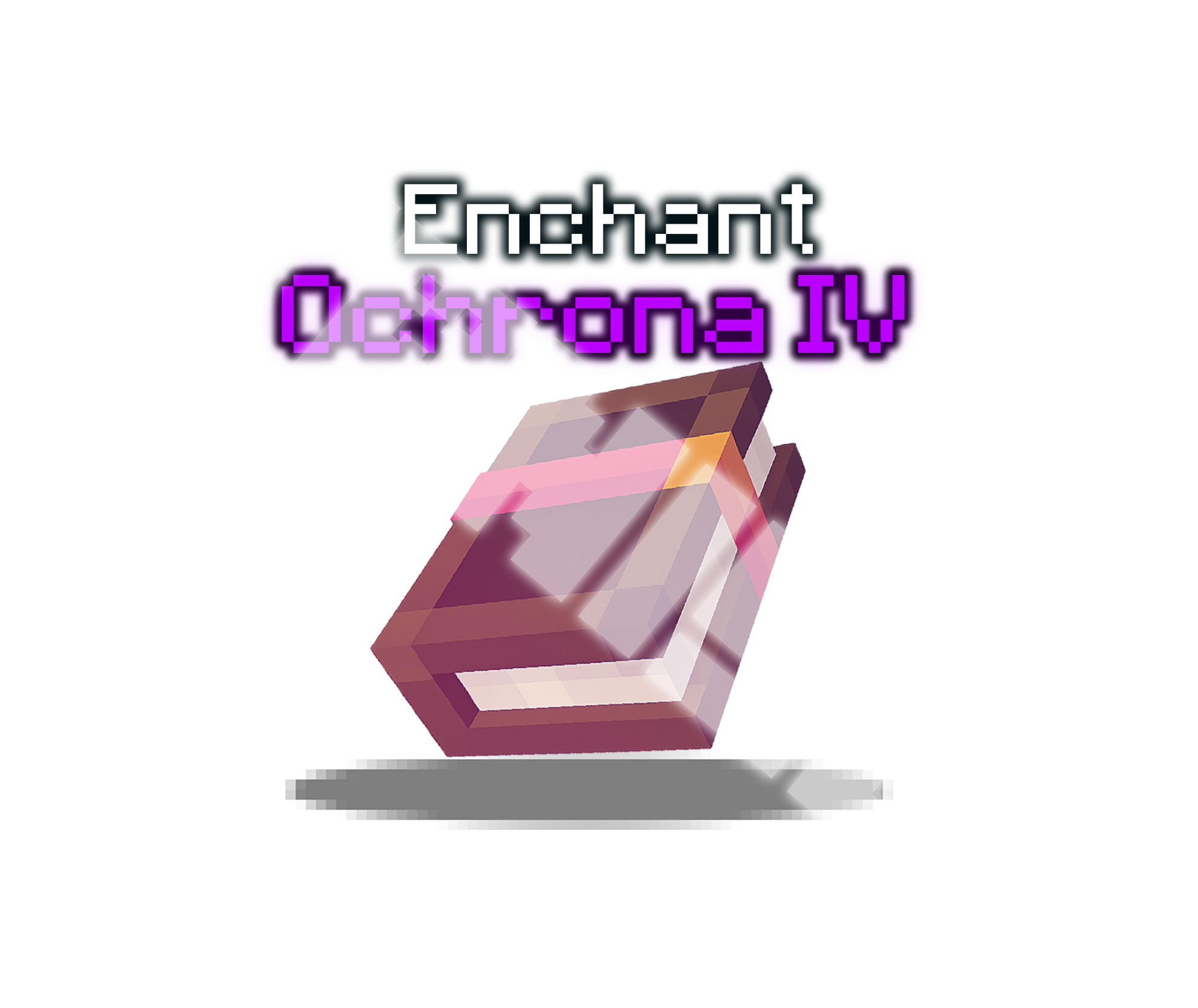 Grafika enchanta Ochrona IV — różowy kryształ na czarnym tle